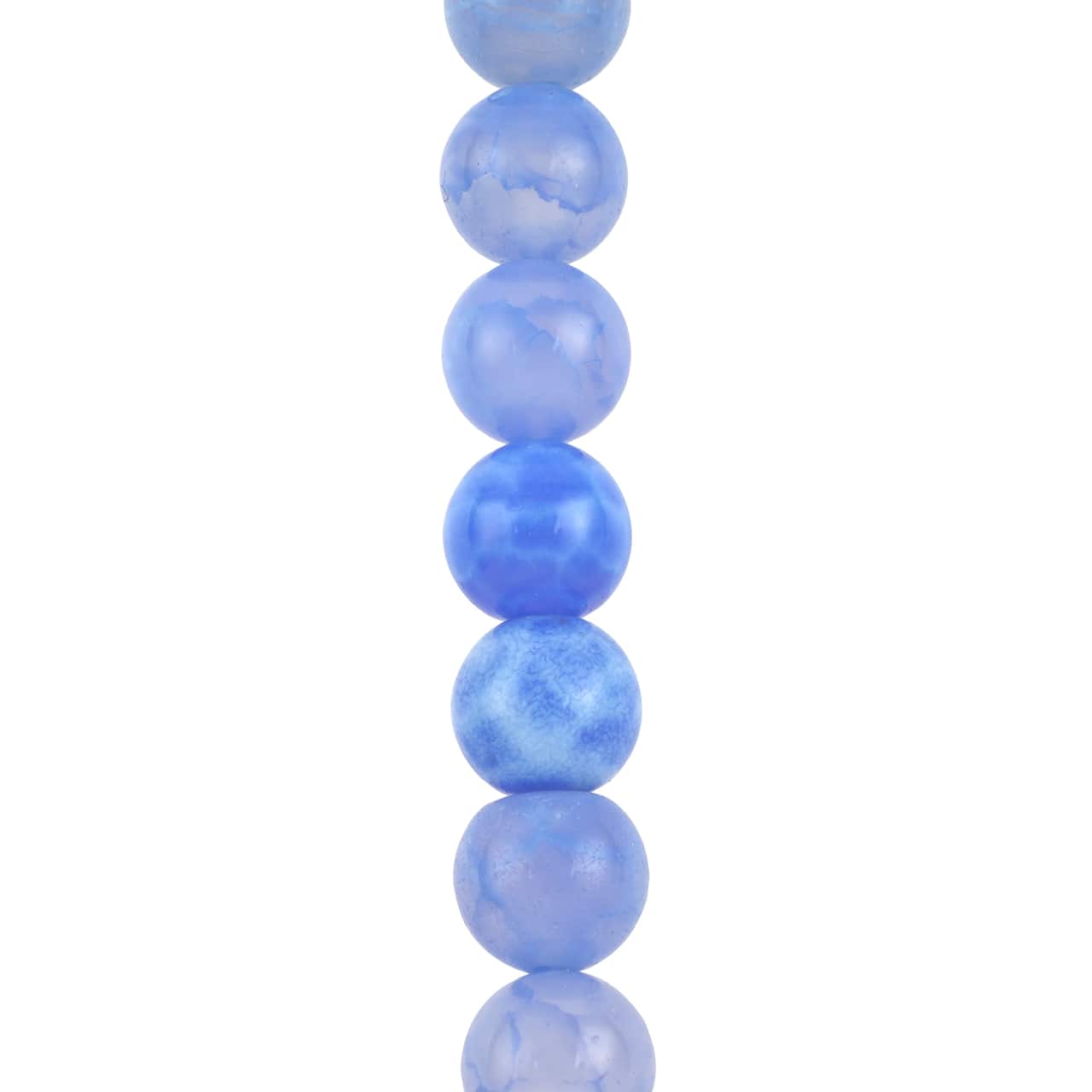 12 Pack: Blue Dyed Fire Agate Round Beads, 8mm by Bead Landing™